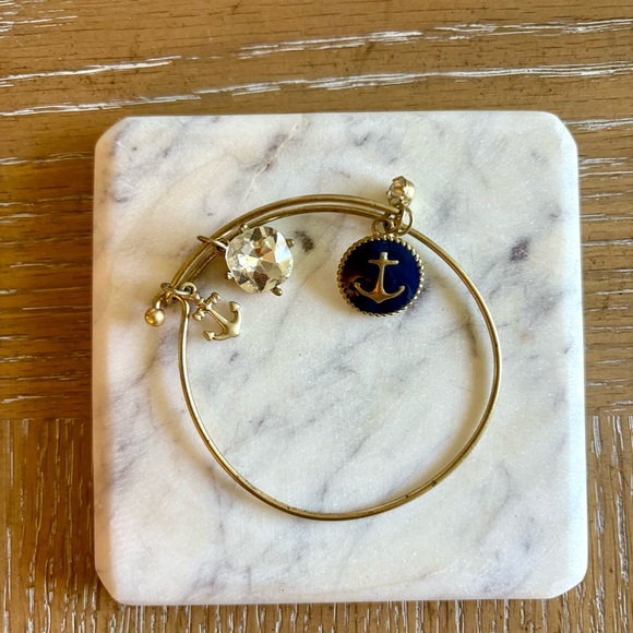 Alex and Ani Gold and Blue Anchor Bracelet - Picture 1 of 1